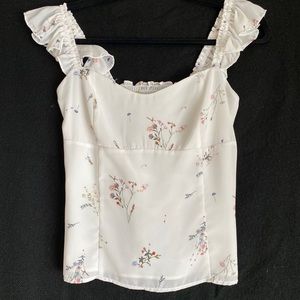 Floral top with ruffles